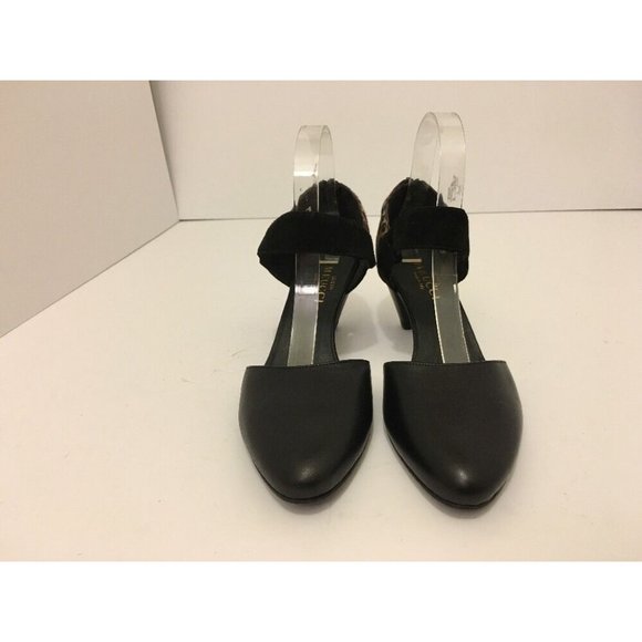 Sesto Meucci Breanne Women's Heels Black Leather Cheetah Hair Print Pumps 8.5 M - Picture 6 of 12